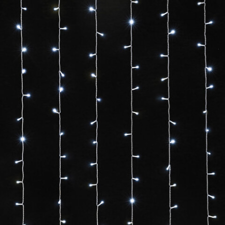 Электрогирлянда-занавес комнатная вид: "Штора", 3х2 м, 144 LED, холодный белый, 220 V, ЗОЛОТАЯ СКАЗКА, 591351