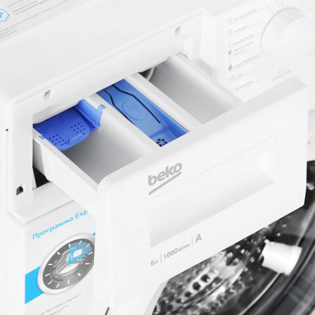 Стиральная машина BEKO WRS5512BWW, 1000 об./мин, 5 кг, фронтальная загрузка, 15 программ, белая, 7320010007