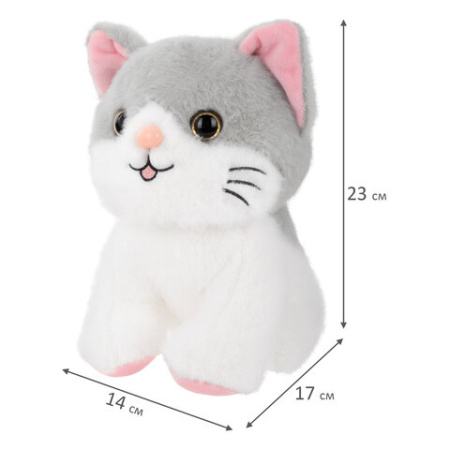 Игрушка мягкая "Котик", 23 см, ассорти 2 цвета, WOOZOO (ВУЗУ), 666778