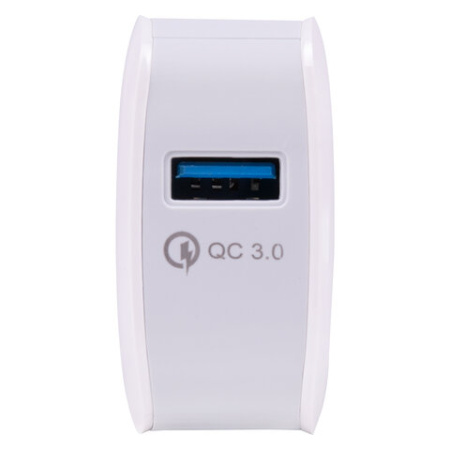 Зарядное устройство быстрое сетевое (220 В) SONNEN, USB QC 3.0 18 Вт, 3 А, белое, 455506