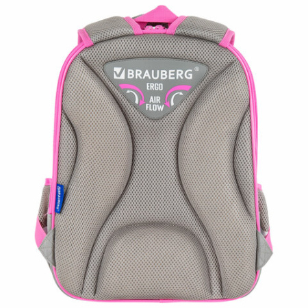Ранец BRAUBERG QUADRO, 3 отделения, с брелоком, "Дружба котиков", велюровая панель, 37х28х18 см, 273105