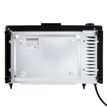 Мини-печь электрическая SONNEN EO-1001, 800 Вт, 10 л, таймер, нагрев до 230 °C, черная, 458308