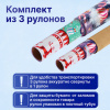 Бумага упаковочная новогодняя, НАБОР 3 шт., С ЭФФЕКТАМИ, 70х100 см, 3 дизайна, "ВИНТЕР ЛЭНД 3", ЗОЛОТАЯ СКАЗКА, 592191