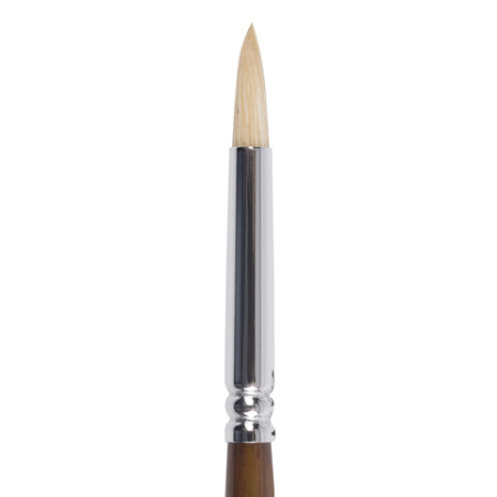 Кисть художественная профессиональная BRAUBERG ART CLASSIC, щетина, круглая, № 4, длинная ручка, 200708