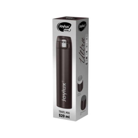 Термокружка 520 мл JOYLUX (ДЖОЙЛЮКС) ULTRA BROWN, нержавеющая сталь SUS304, коричневый матовый, 700279