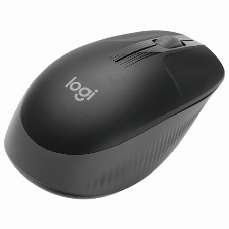 Мышь беспроводная LOGITECH M190, 2 кнопки + 1 колесо-кнопка, оптическая, черно-серая