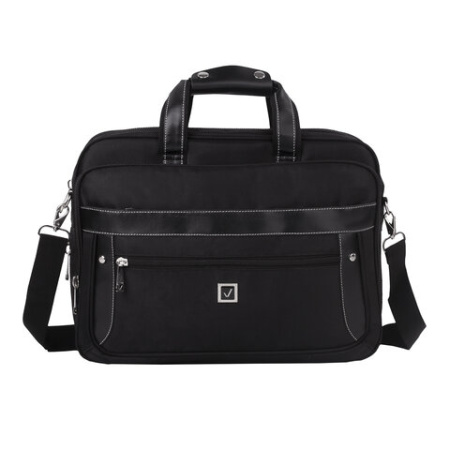 Сумка портфель BRAUBERG CARBON с отделением для ноутбука 15-16", 2 отделения, черная, 31х41х13 см, 240509