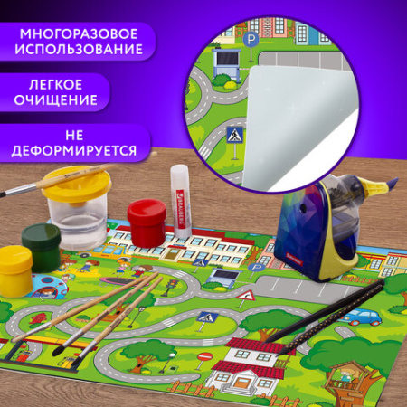 Настольное покрытие BRAUBERG KIDS, А3+, пластик, 46x33 см, "Лабиринт", 273620