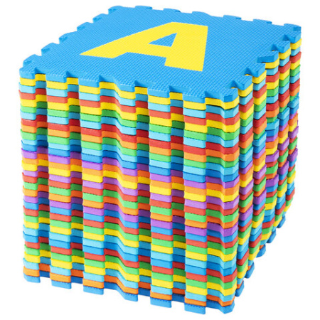 Коврик-пазл 2,4х1,2 м, мягкий, "Алфавит", 32 элемента, 30х30 см, толщина 1 см, ЮНЛАНДИЯ, 664657