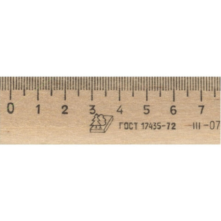Линейка деревянная 30 см, ЛП-300, МОЖГА, С07, C07
