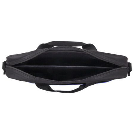 Сумка портфель BRAUBERG PRACTICAL с отделением для ноутбука 15,6", Blue line, черная, 29х40х7 см, 272603