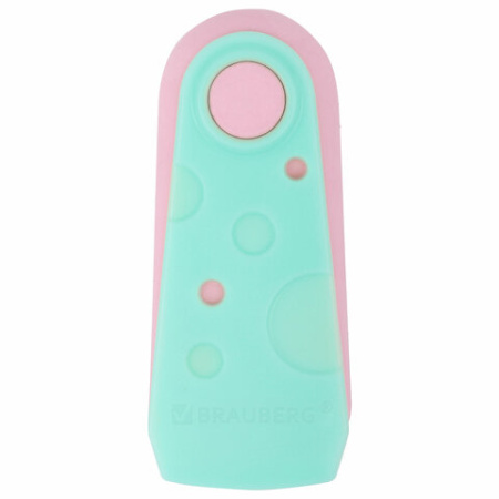 Ластик BRAUBERG "ULTRA PASTEL", 57х24х15 мм, пастельные цвета ассорти, бирюзовый пластиковый держатель, 272688