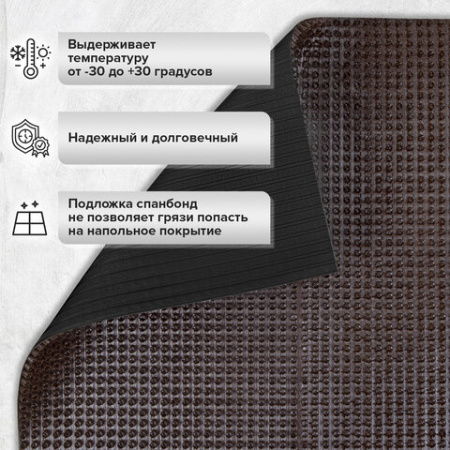 Коврик ДОРОЖКА 0,9х10 м, "ТРАВКА" ВЕНГЕ пластиковый грязезащитный, щетина 10 мм, LAIMA EXPERT, 701072