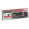 Клавиатура беспроводная USB, 105 клавиш, SONNEN K303BY, черная / серая / желтая, 513952