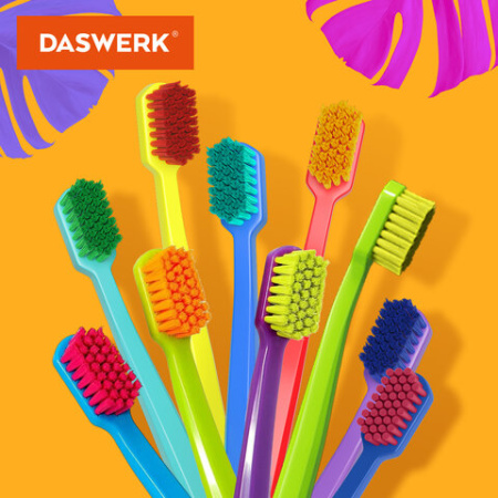 Зубные щетки, набор 10 штук, СРЕДНЕ-МЯГКИЕ (MEDIUM SOFT), DASWERK (ДАСВЕРК), 608215