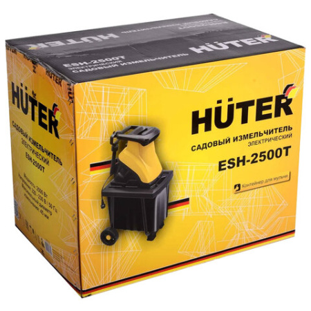 Садовый измельчитель электрический HUTER ESH-2500T, 2500 Вт, 4600 об/мин, контейнер, 70/13/16
