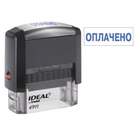Штамп стандартный "ОПЛАЧЕНО", оттиск 38х14 мм, синий, TRODAT IDEAL 4911 DB-1.2, 161487/214130