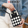 Сумочка-органайзер повседневная HEIKKI KNIT (ХЕЙКИ) кросс боди, вязаная, 17х12х5 см, "Клетка", 273793