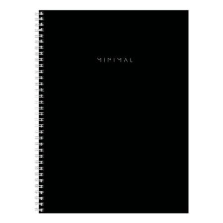 Тетрадь А4, 120 л., BRAUBERG, гребень, клетка, матовая ламинация, "Minimal Classic", 405640