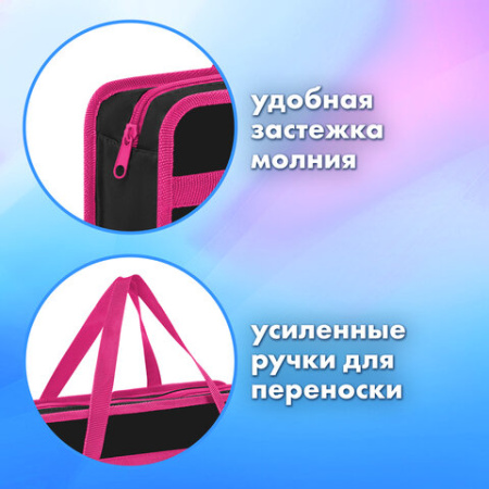 Папка на молнии с ручками BRAUBERG А4, 1 отделение, пластик, 80 мм, "Anime girl", 272162