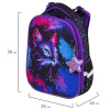Ранец BRAUBERG PREMIUM, 2 отделения, с брелоком, "Neon cat", 38х29х16 см, 271352