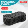 Мочалка-губка для тела массажная 19х10х5,5 см, КРУПНОПОРИСТЫЙ поролон, цвет серый, PRIMILA (ПРИМИЛА), 702726
