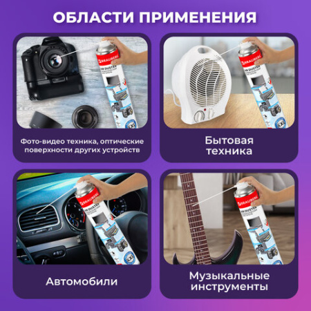 Баллон со сжатым воздухом BRAUBERG ДЛЯ ОЧИСТКИ ТЕХНИКИ 1000 мл, 513317