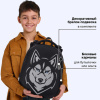 Ранец BRAUBERG SHINY, 2 отделения, с брелоком, "Хаски", СВЕТЯЩИЙСЯ РИСУНОК, 38х28х14 см, 271383