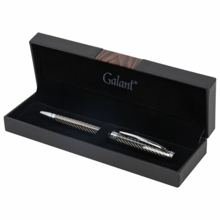 Ручка подарочная шариковая GALANT "Gotter", корпус оружейный металл, детали серебро, узел 0,7 мм, линия письма 0,5 мм, синяя, 144176