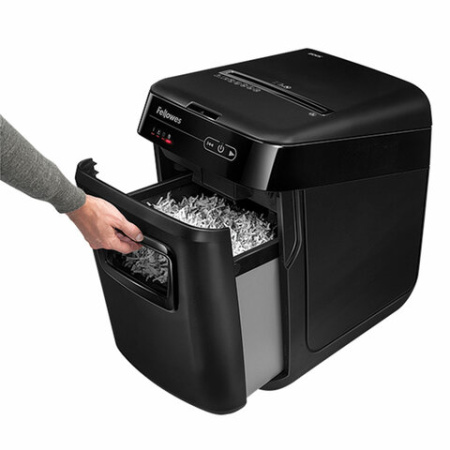 Уничтожитель (шредер) FELLOWES AUTOMAX 200C, 4 уровень секретности, фрагменты 4х38 мм, 200 листов, корзина 32 литра, FS-465, FS-46536