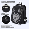 Ранец BRAUBERG SHINY, 2 отделения, с брелоком, "Хаски", СВЕТЯЩИЙСЯ РИСУНОК, 38х28х14 см, 271383