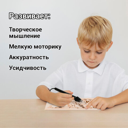 Прибор для выжигания по дереву и ткани "Узор-1", регулировка мощности, 2 насадки, 881370, ЭВД-20/220