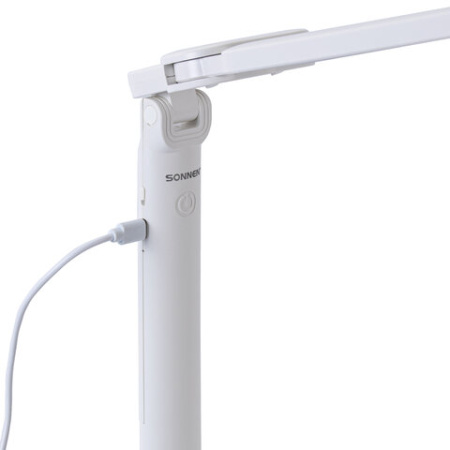 Настольная лампа / светильник беспроводная SONNEN PT-201, органайзер, USB, LED, 5 Вт, 3 режима, белый, 238781