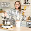Набор силиконовых кухонных принадлежностей с деревянными ручками 12 в 1, молочный, DASWERK (ДАСВЕРК), 608193