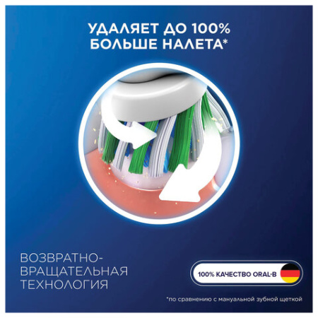 Насадки для электрической зубной щетки КОМПЛЕКТ 4 шт. ORAL-B (Орал-би) Cross Action EB50RX, 80348194