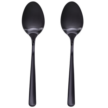 Ложки столовые BLACK, НАБОР 2 шт., на подвесе, нержавеющая сталь, черные, WEGLA (ВЕГЛА), 702272