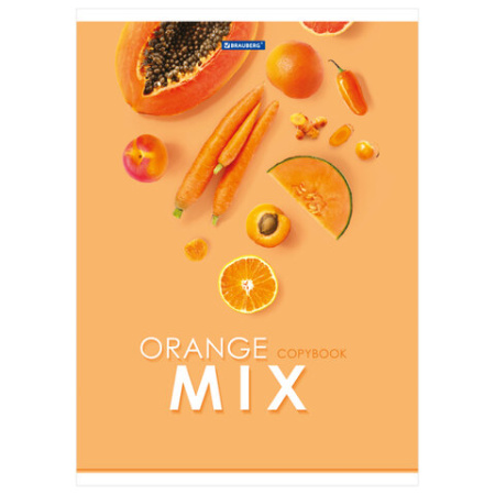 Тетрадь А4, 80 л., BRAUBERG, скоба, клетка, обложка картон, "Mix", 404046