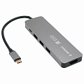 Док-станция GEMBIRD Type-C 5 в 1: 3хUSB3.1, PD100W, HDMI, кабель 17 см, алюминий, UHB-D1 Док-станция GEMBIRD Type-C 5 в 1: 3хUSB3.1, PD100W, HDMI, кабель 17 см, алюминий, UHB-D1