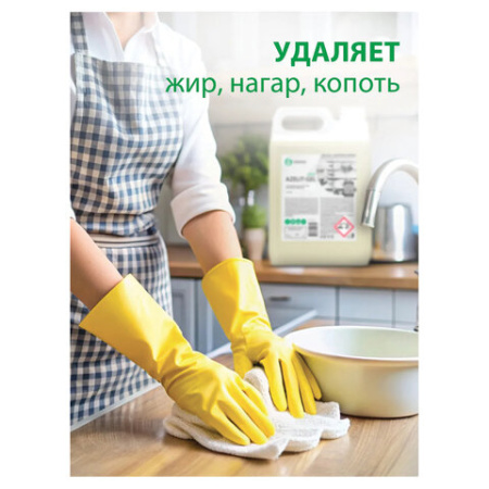 Средство для чистки плит, духовок, грилей от жира/нагара, ГЕЛЬ 5,4 кг, GRASS AZELIT-GEL, щелочное, 125239