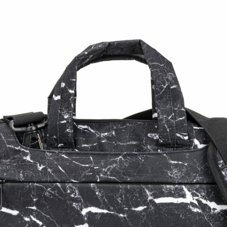Сумка портфель BRAUBERG STYLE с отделением для ноутбука 13-14", 3 кармана, "Marble", черная, 26х36х3 см, 270835