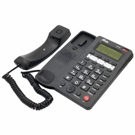 Телефон RITMIX RT-550 black, АОН, спикерфон, память 100 номеров, тональный / импульсный режим, черный, 80001483