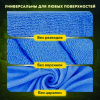 Тряпка из микрофибры 50х60 см, АВТО / ДОМ / ОФИС, "OVERLOCK INDIGO COLOUR", синяя, 220 г/м2, LAIMA HOME, 608222