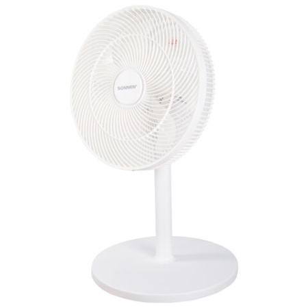 Вентилятор напольный SONNEN FT-L501, 60 Вт, 45 см, 3 скорости, вращение на 70°, механическое управление, белый, 457785