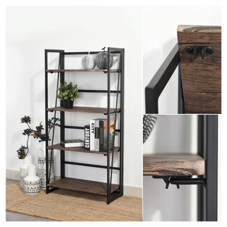 Стеллаж на металлокаркасе "BRABIX LOFT SH-001", 600х300х1250 мм, складной, цвет морёный дуб, 641228