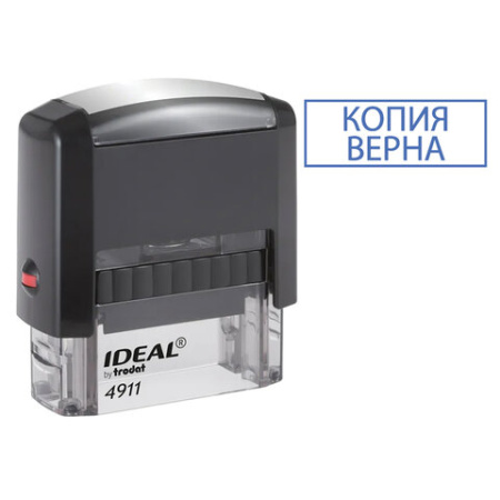 Штамп стандартный "КОПИЯ ВЕРНА" В РАМКЕ, оттиск 38х14 мм, синий, TRODAT IDEAL 4911 DB-3.45, 161491/214134