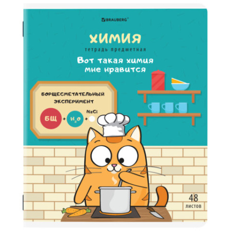 Тетради предметные, КОМПЛЕКТ 12 ПРЕДМЕТОВ, 48 л., TWIN-лак, BRAUBERG, "КОТ-ЭНТУЗИАСТ", 404609