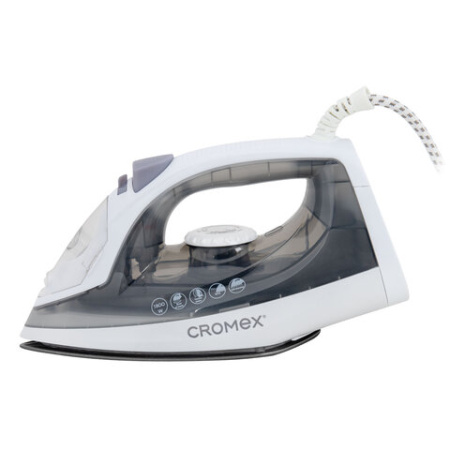 Утюг паровой CROMEX (КРОМЕКС) SI-103, 1800 Вт, антипригар. покрытие, паровой удар, вертикальн. отпаривание, самоочистка, серый/белый, 458314