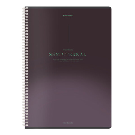 Тетрадь А4, 96 л., BRAUBERG, гребень, клетка, Soft Touch, "Peaceful" (микс в спайке), 405312