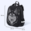Ранец BRAUBERG SHINY, 2 отделения, с брелоком, "Хаски", СВЕТЯЩИЙСЯ РИСУНОК, 38х28х14 см, 271383