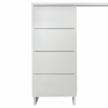 Стол письменный/компьютерный BRABIX "Scandi CD-016", 1100х500х750 мм, 4 ящика, белый, 641891, ЦБ013707-1